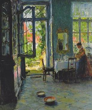 Gotthardt Kuehl Das Gartenzimmer c1897