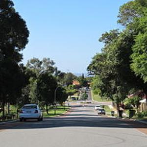 Davilak Street, Como, Perth, Australia, looking east. Orderinchaos via Wikimedia commons. Davilak Street, Como, Perth, Australia, looking east.
